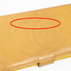 Wallet CC Long Bifold Wallet Mustard Yellow Caviar Leather