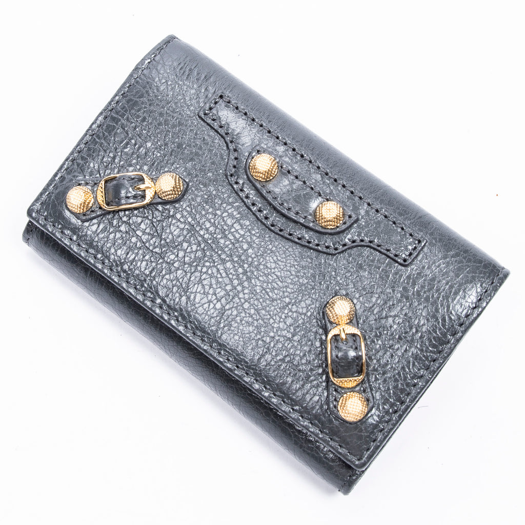 Wallet 6 Rings Classic Continental Key Holder Grey Calfskin Leather