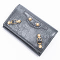 Wallet 6 Rings Classic Continental Key Holder Grey Calfskin Leather