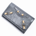 Wallet 6 Rings Classic Continental Key Holder Grey Calfskin Leather