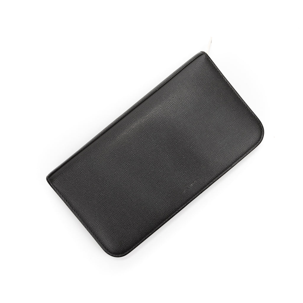 Wallet Zip Around Wallet Dark Grey Grained Leather