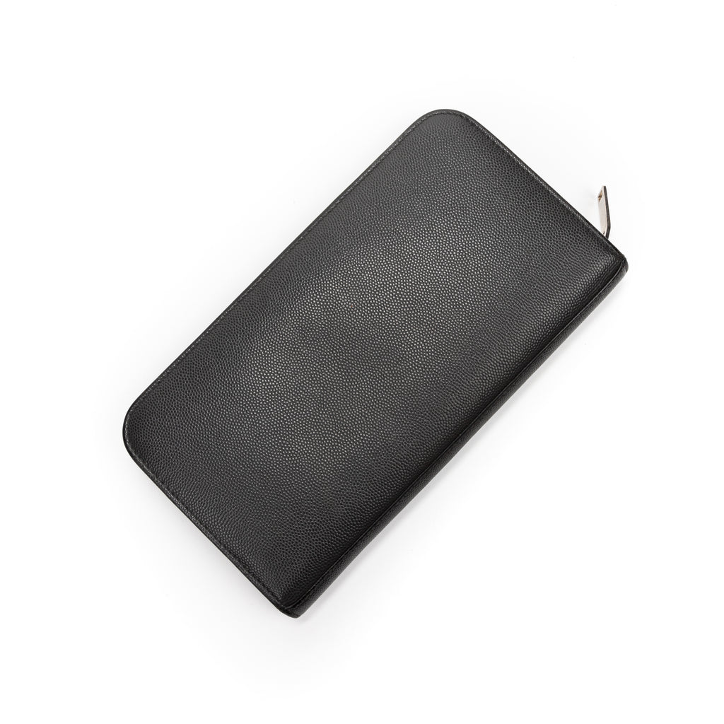 Wallet Zip Around Wallet Dark Grey Grained Leather