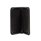 Wallet Zip Around Wallet Dark Grey Grained Leather