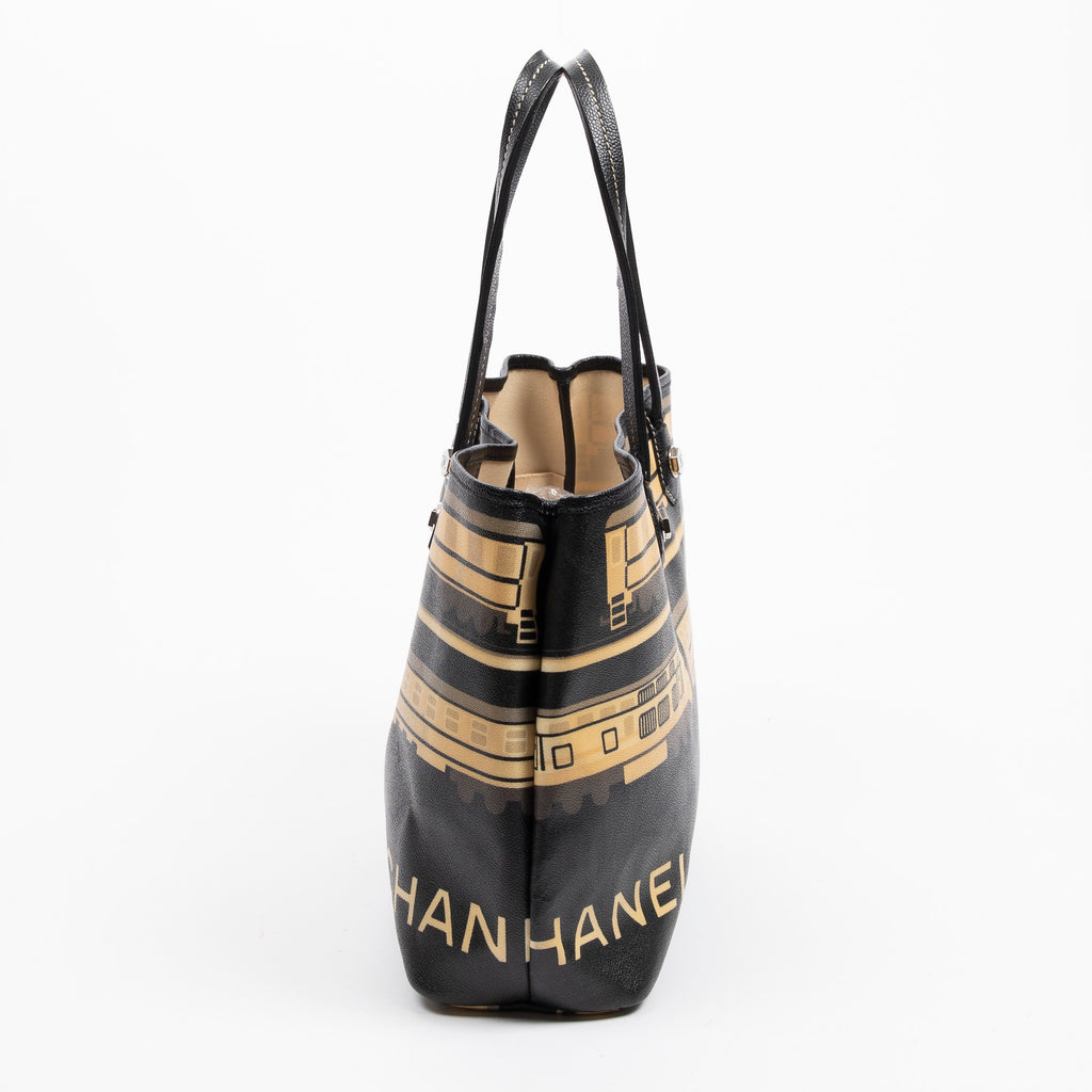 Shoulder Bag Central Station Tote Black Central Station Print Coated Canvas