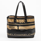 Shoulder Bag Central Station Tote Black Central Station Print Coated Canvas