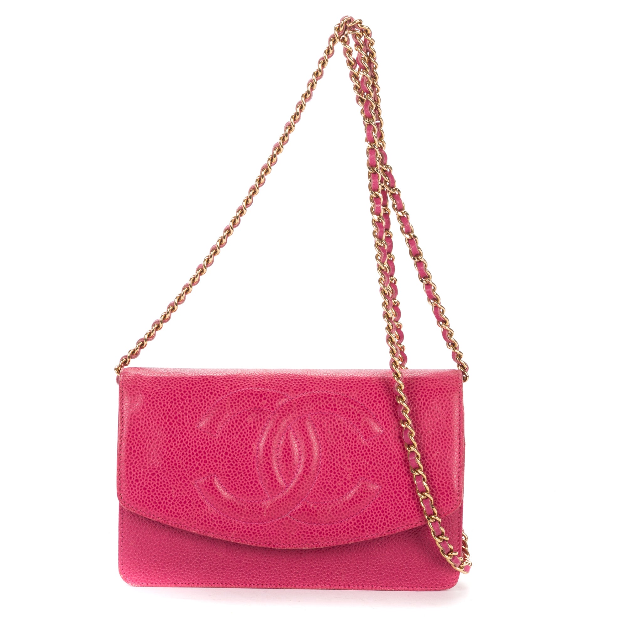 Shoulder bag CC Timeless Wallet on Chain Fuchsia Caviar Leather