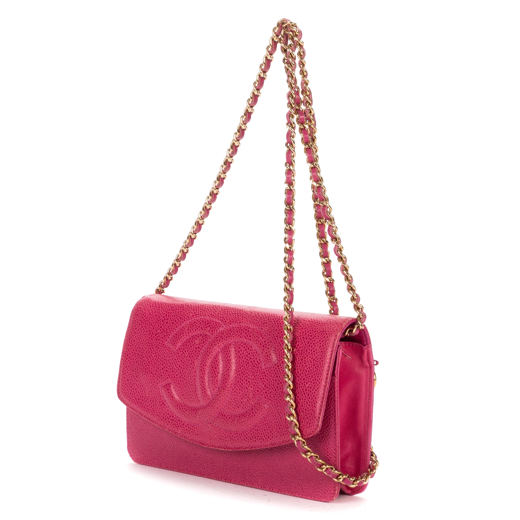 Shoulder bag CC Timeless Wallet on Chain Fuchsia Caviar Leather