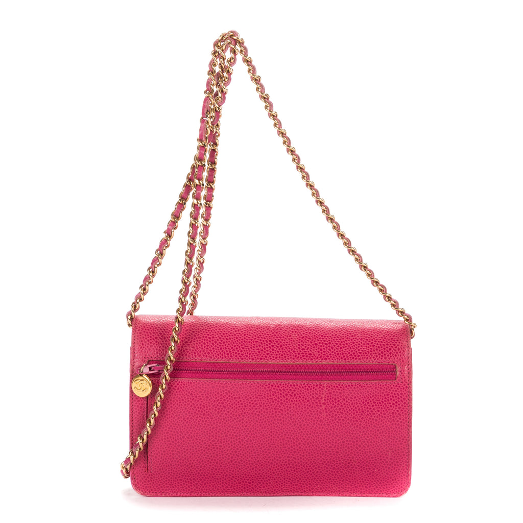 Shoulder bag CC Timeless Wallet on Chain Fuchsia Caviar Leather