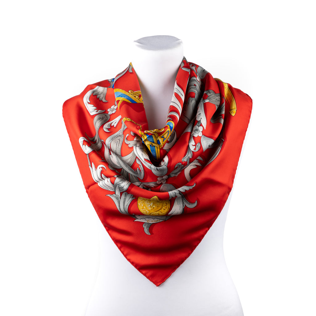 Scarf Scarf Le Mors a la Conetable by Red 100% Twill Silk