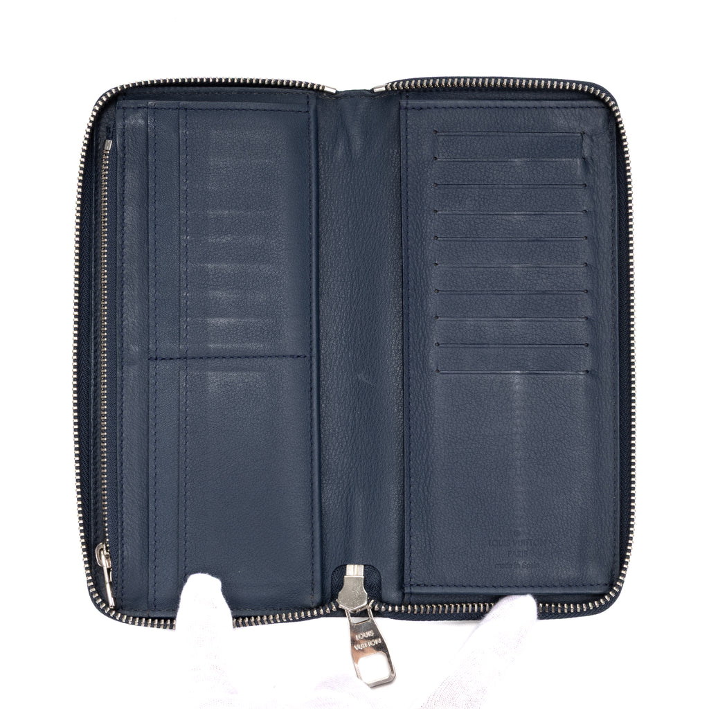 Wallet Zippy Wallet Vertical Navy Taurillon Clemence Leather