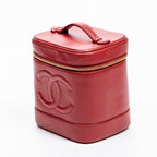 Estuche Pouch CC Vanity de cuero Caviar rojo