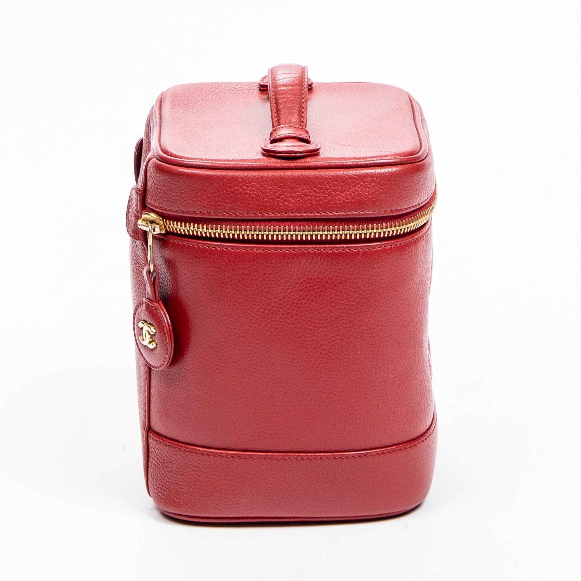Estuche Pouch CC Vanity de cuero Caviar rojo