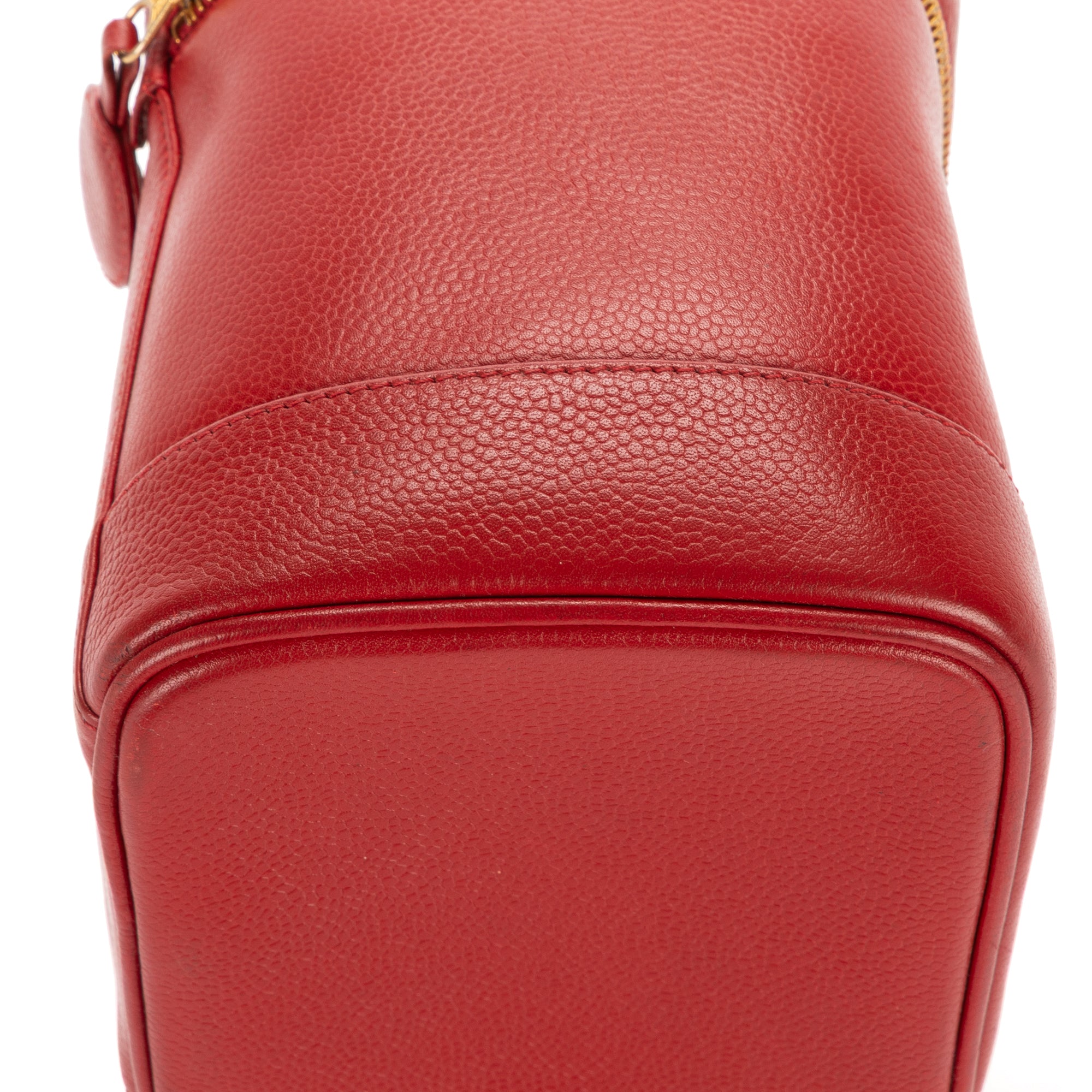 Estuche Pouch CC Vanity de cuero Caviar rojo