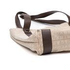 Shoulder Bag Shopping Tote Beige Logo Print Canvas