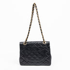 Shoulder Bag Paris Mini Double Flap Black Quilted Lambskin Leather