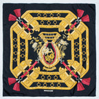 Scarf Scarf Aux Champs 90 Black 100% Twill Silk