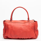 Shoulder Bag D Ring Shoulder Tote Red Grained Leather