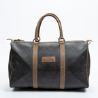 Travel Bag Boston Duffle Bag Black Honeycomb Coated Canvas