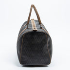 Travel Bag Boston Duffle Bag Black Honeycomb Coated Canvas
