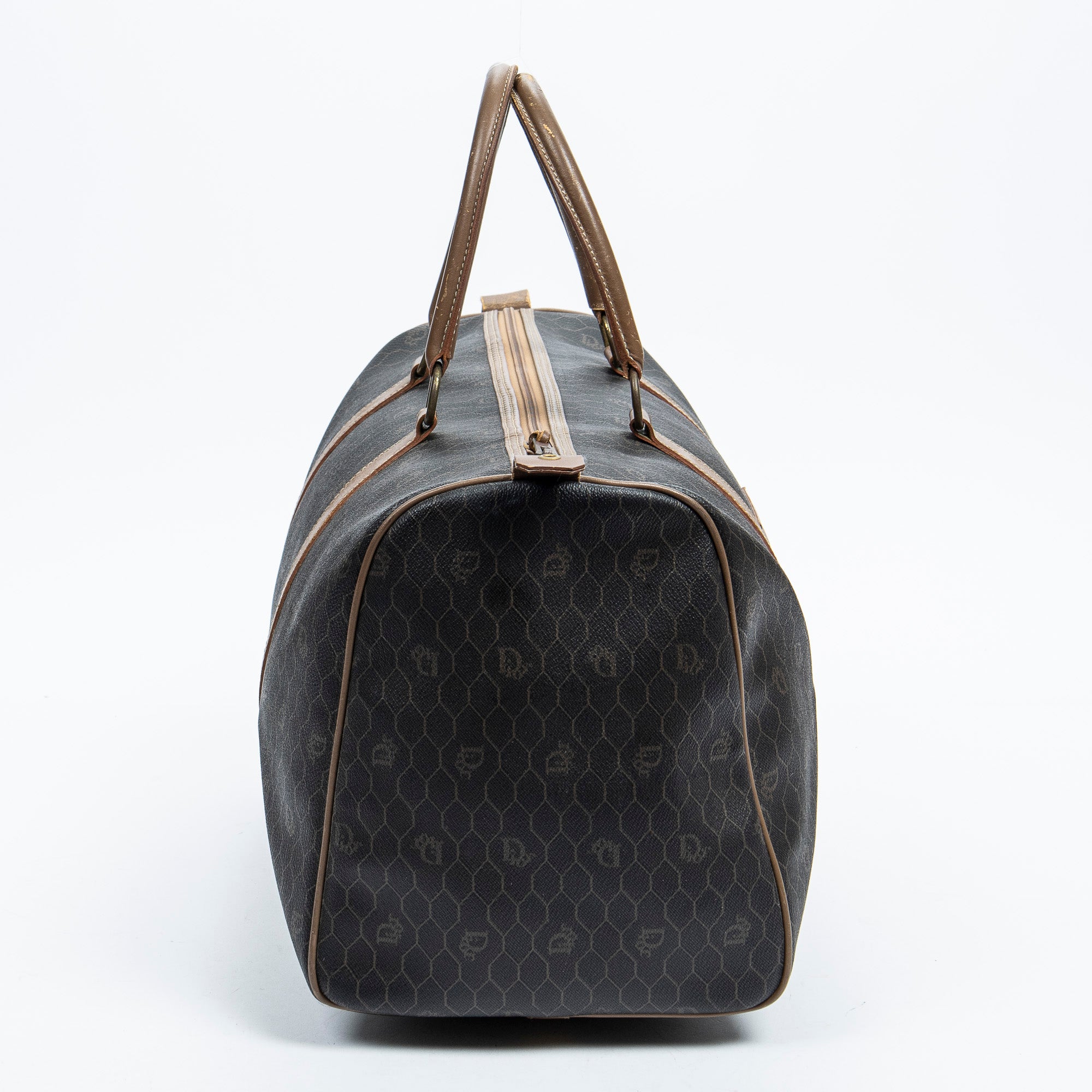 Travel Bag Boston Duffle Bag Black Honeycomb Coated Canvas