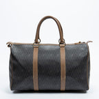 Travel Bag Boston Duffle Bag Black Honeycomb Coated Canvas