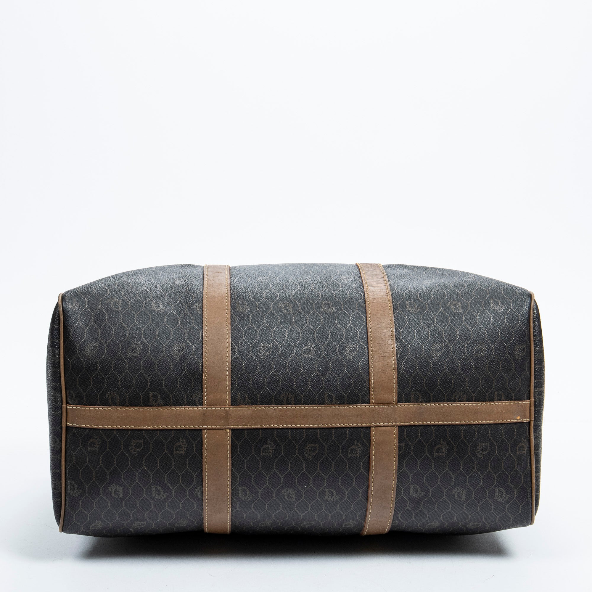 Travel Bag Boston Duffle Bag Black Honeycomb Coated Canvas