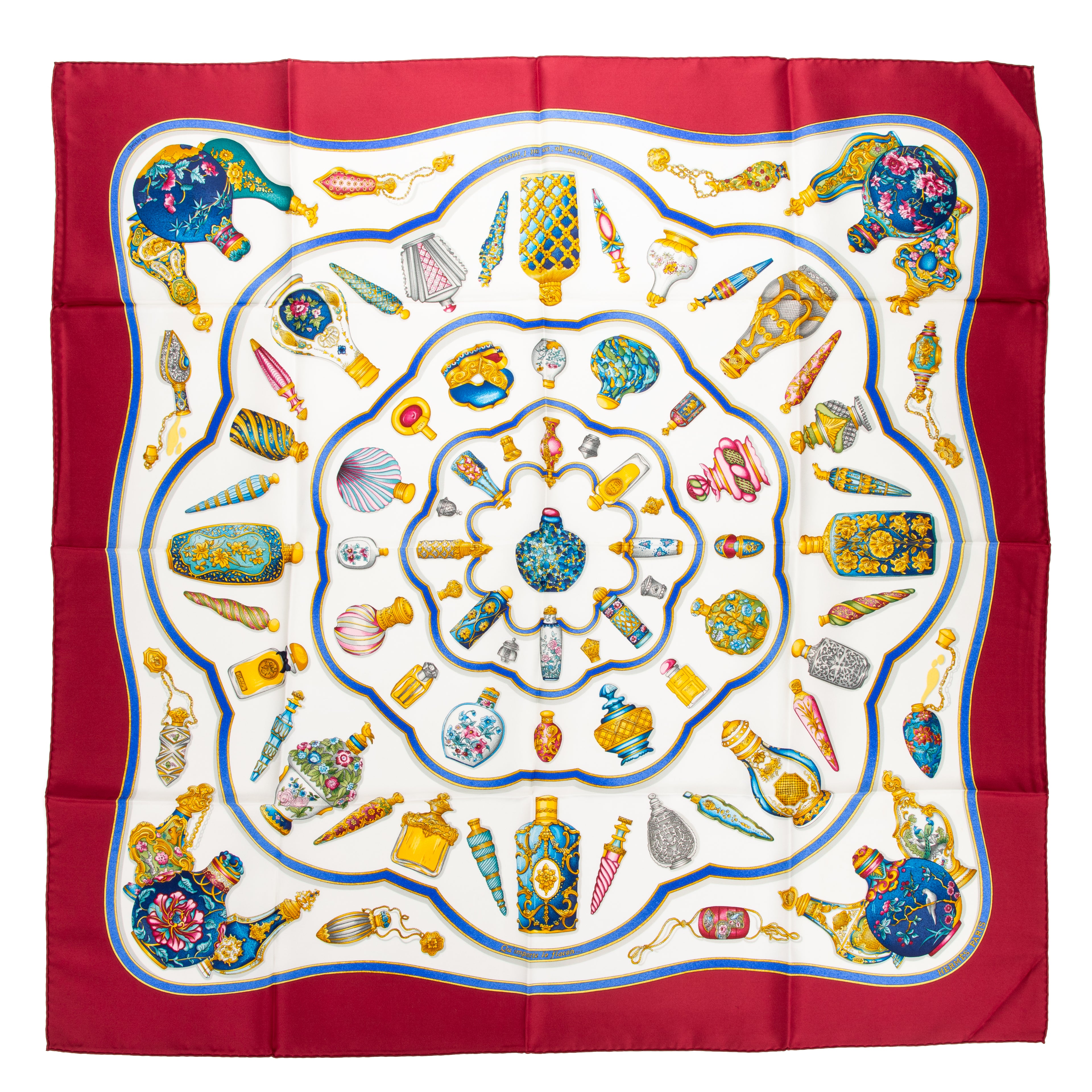 Scarf Scarf Qu'Importe le Flacon 90 Maroon 100% Twill Silk