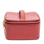 Shoulder Bag CC Logo Vanity Case Red Caviar Leather