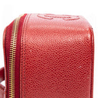 Shoulder Bag CC Logo Vanity Case Red Caviar Leather