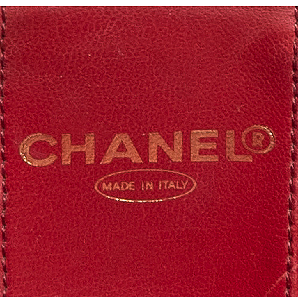 Shoulder Bag CC Logo Vanity Case Red Caviar Leather