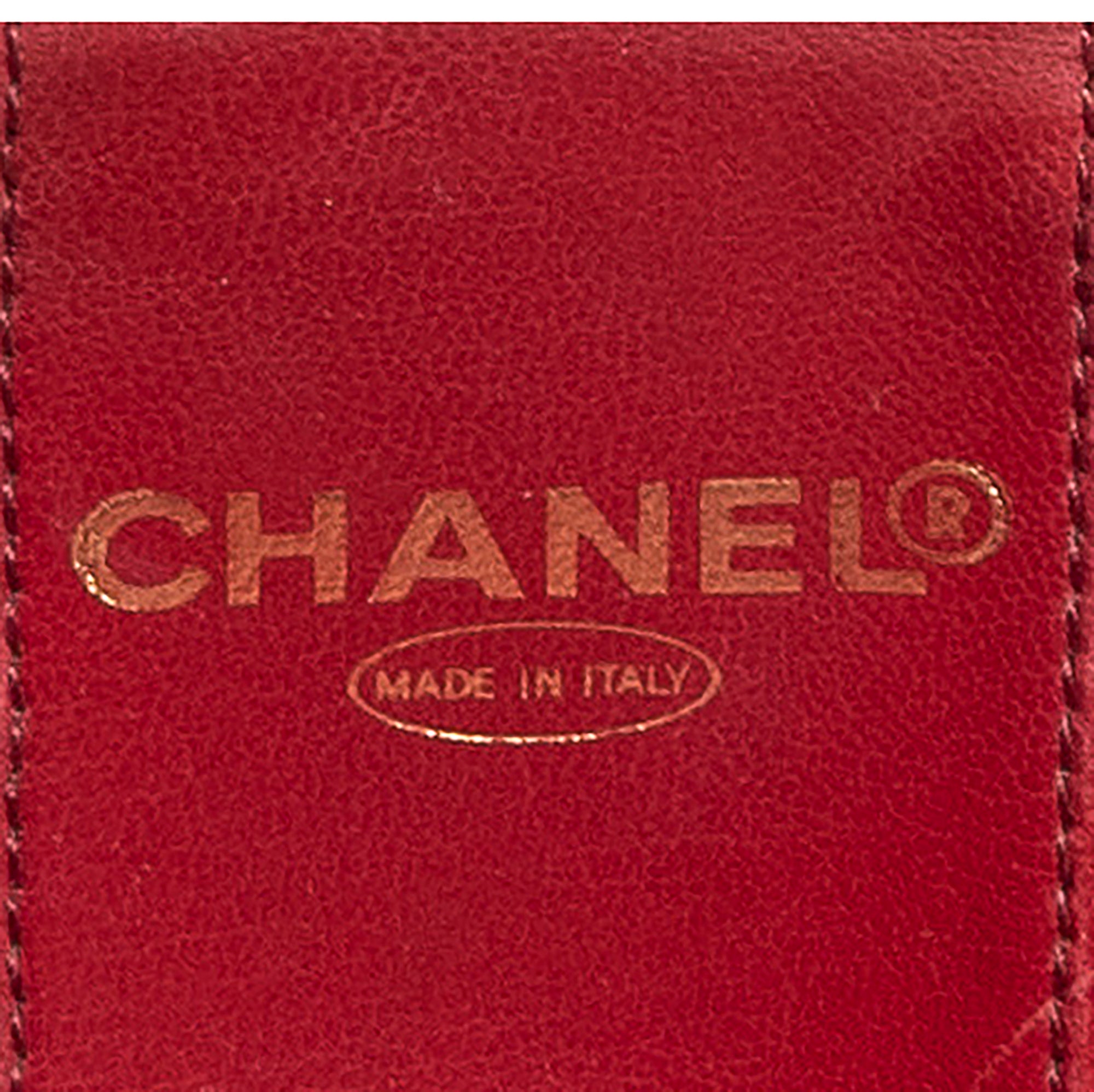 Shoulder Bag CC Logo Vanity Case Red Caviar Leather