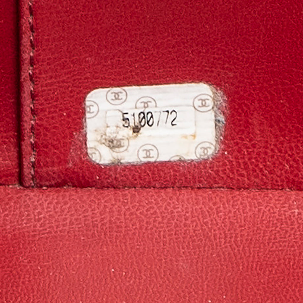 Shoulder Bag CC Logo Vanity Case Red Caviar Leather