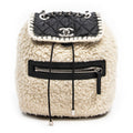 Sac à dos Coco Neige en nylon matelassé et shearling ivoire