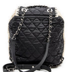 Sac à dos Coco Neige en nylon matelassé et shearling ivoire