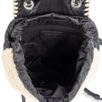 Backpack Coco Neige Flap Backpack Ivory Shearling/Quilted Nylon Canvas