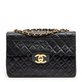 Shoulder Bag Jumbo Maxi XL Flap Black Quilted Lambskin Leather