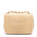 Shoulder Bag Vintage CC Timeless Mini Flap Beige Lizard Skin Embossed Leather