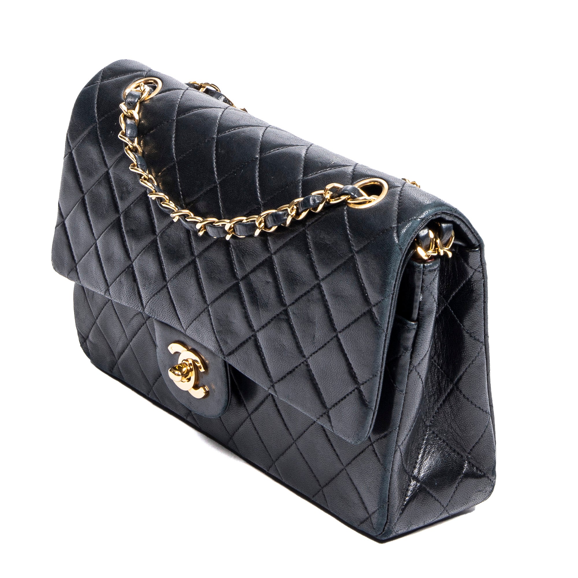 Shoulder Bag Classic Double Flap 26 Black Quilted Lambskin Leather