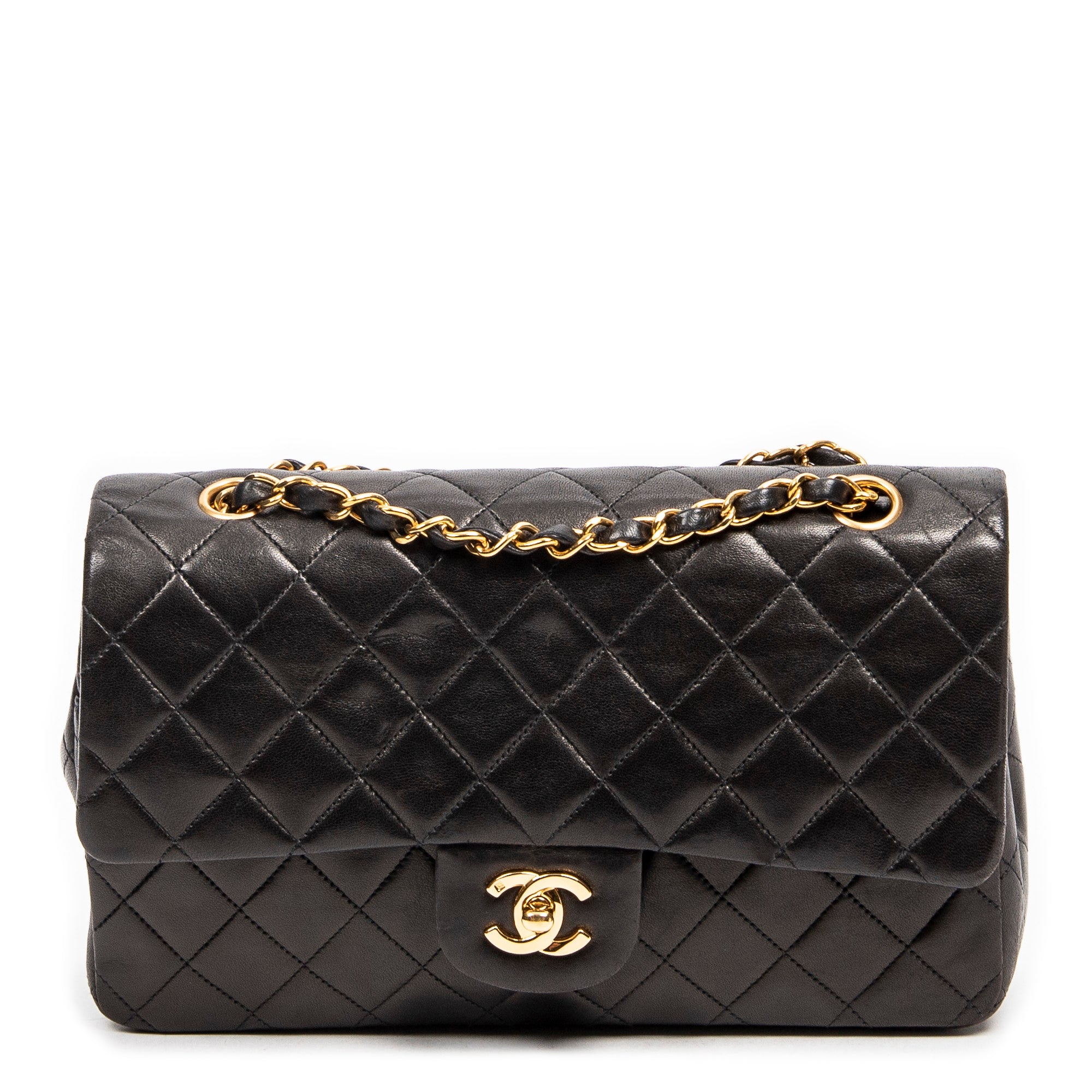 Shoulder Bag Classic Double Flap 26 Black Quilted Lambskin Leather