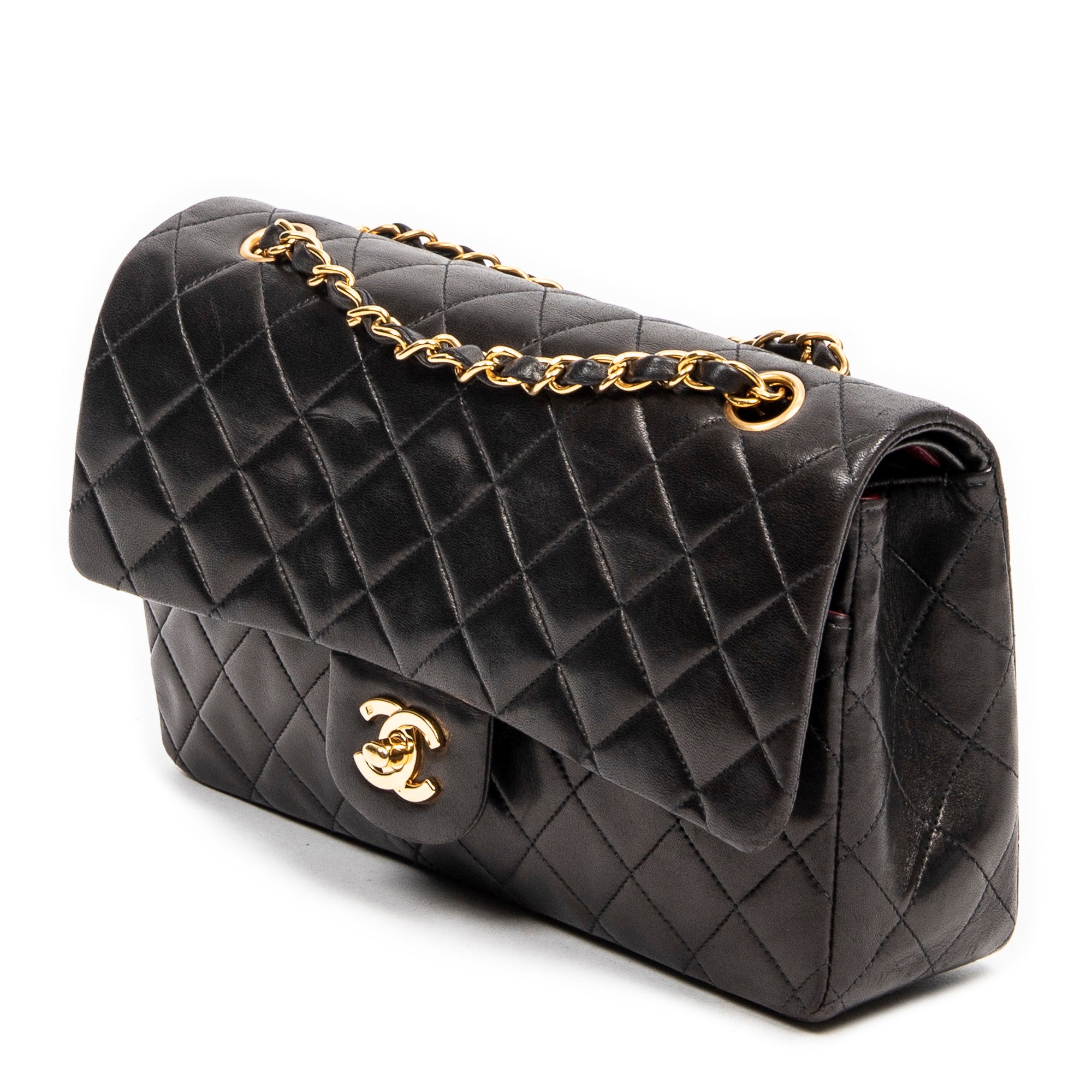 Shoulder Bag Classic Double Flap 26 Black Quilted Lambskin Leather