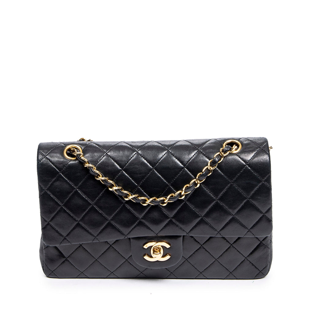 Shoulder Bag Classic Double Flap 26 Black Quilted Lambskin Leather