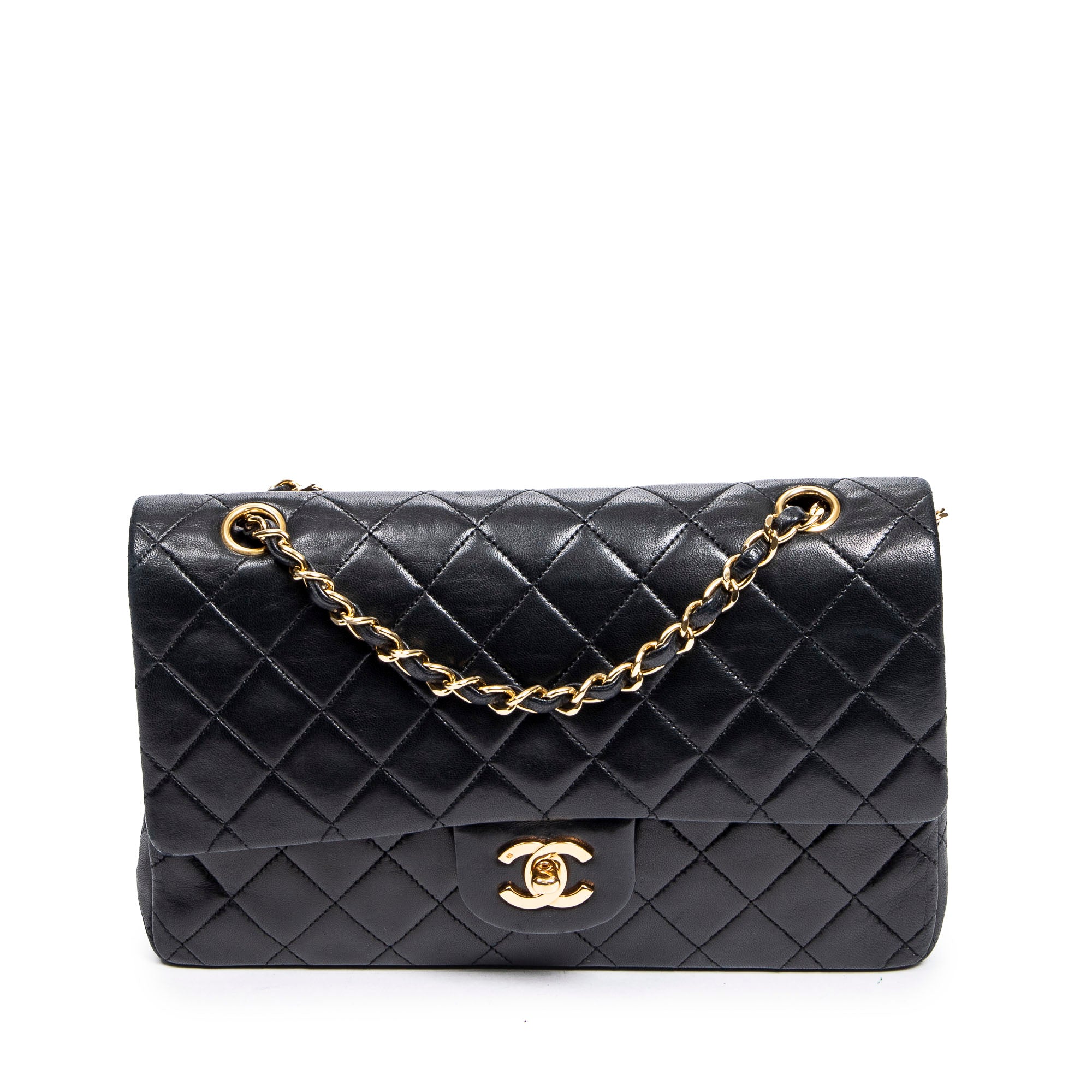 Shoulder Bag Classic Double Flap 26 Black Quilted Lambskin Leather