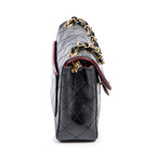 Shoulder Bag Mini Classic Chain Crossbody Flap Black Quilted Lambskin Leather