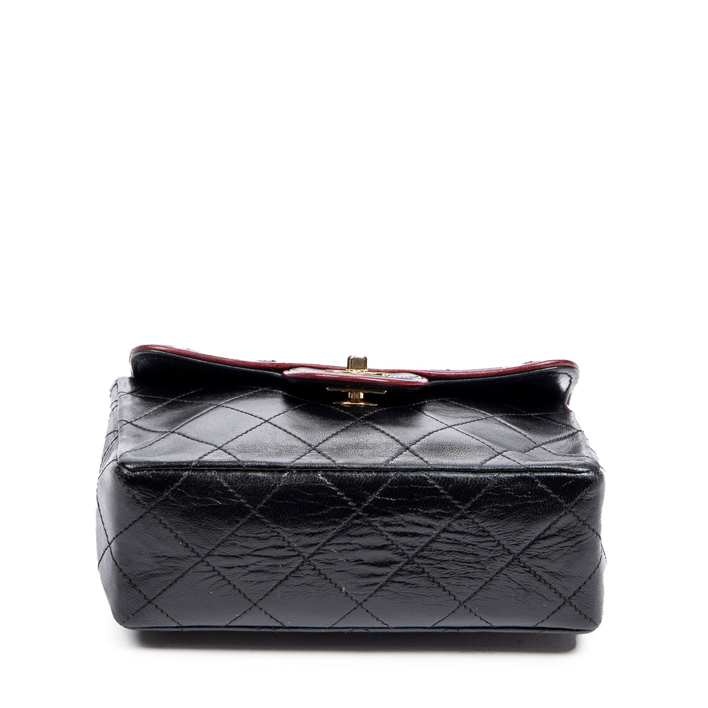 Shoulder Bag Mini Classic Chain Crossbody Flap Black Quilted Lambskin Leather