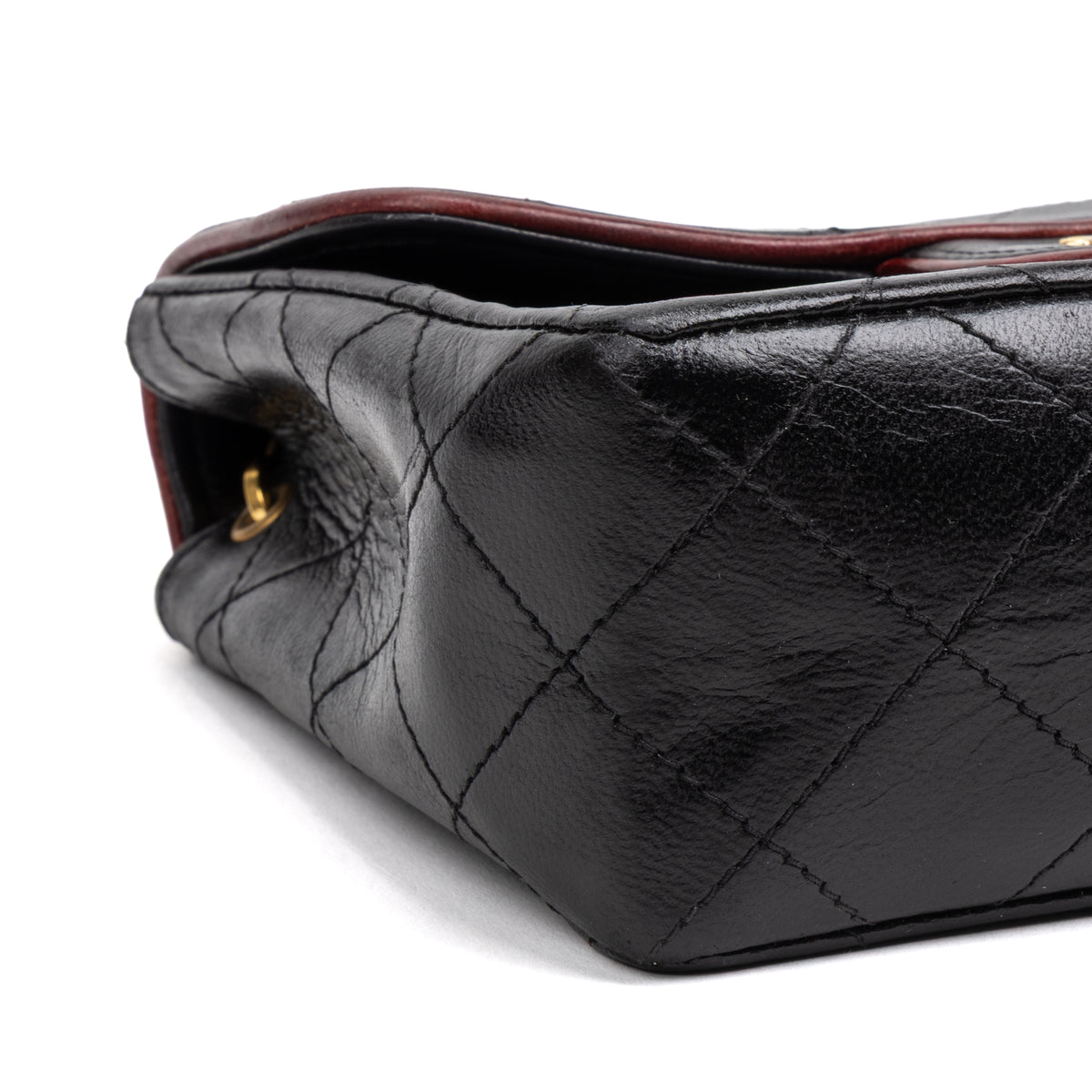Shoulder Bag Mini Classic Chain Crossbody Flap Black Quilted Lambskin Leather