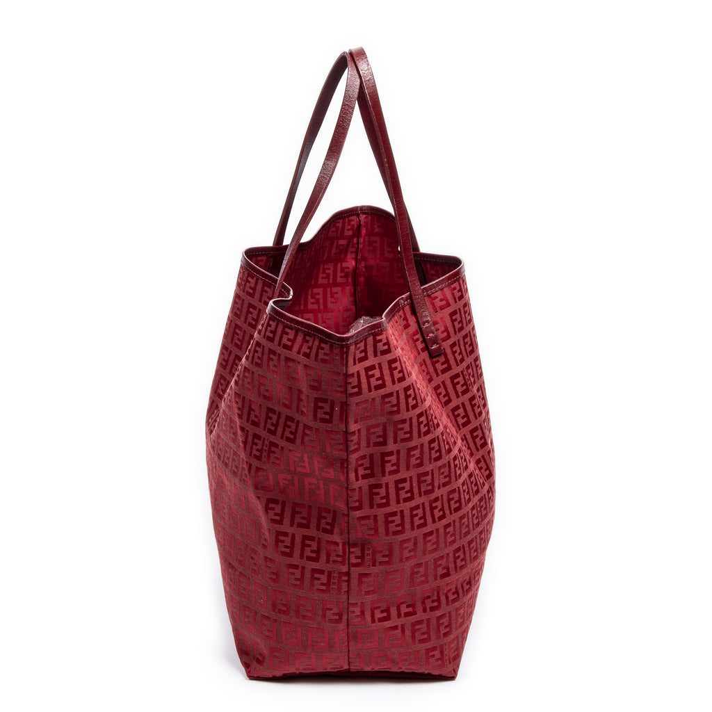 Shoulder Bag Horizontal Shoulder Tote Red Zucca Canvas