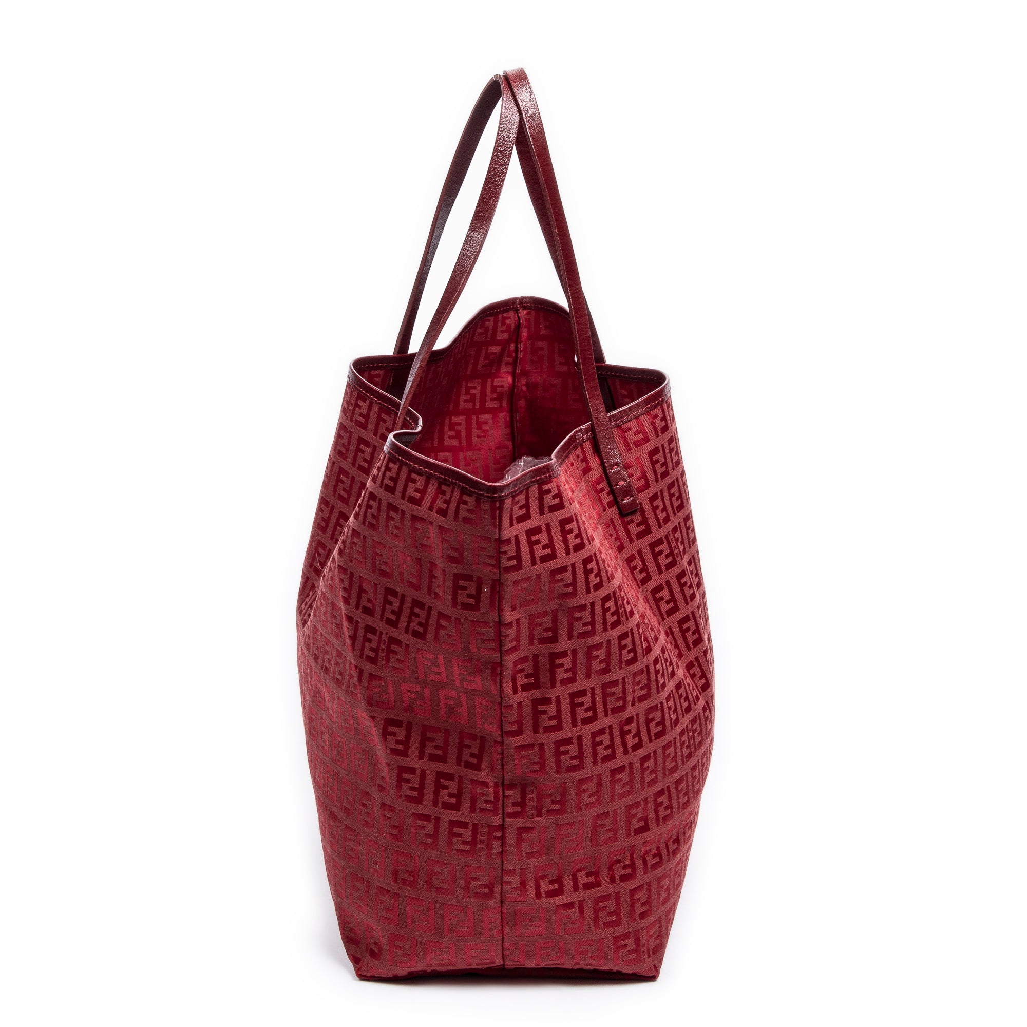 Shoulder Bag Horizontal Shoulder Tote Red Zucca Canvas