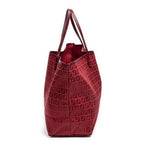 Shoulder Bag Horizontal Shoulder Tote Red Zucca Canvas
