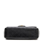 Shoulder Bag Maxi Jumbo XL Flap Black Quilted Lambskin Leather