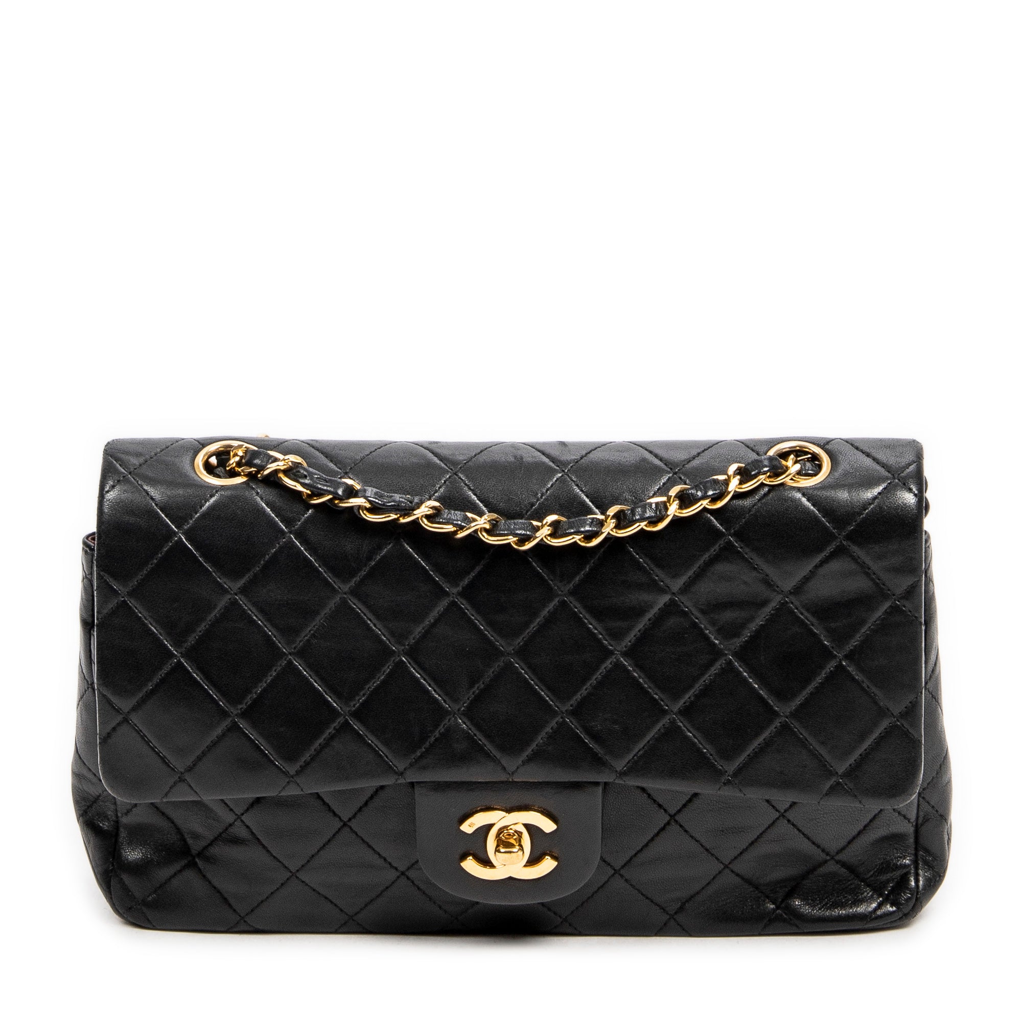 Shoulder Bag Classic Double Flap 26 Black Quilted Lambskin Leather